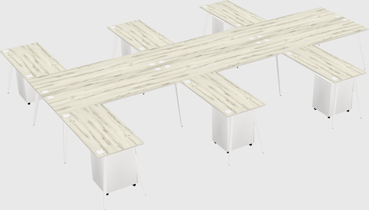 Shared l-shaped office desk system
