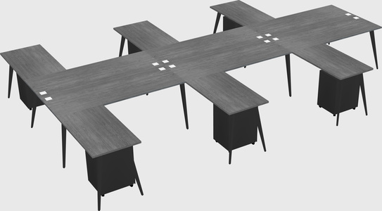Shared l-shaped office desk system