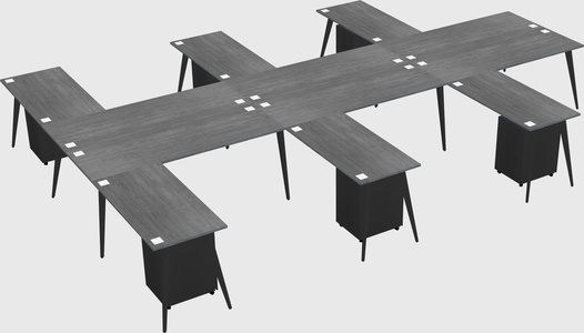 Shared l-shaped office desk system