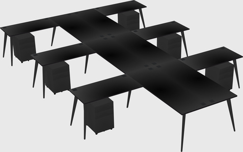 Shared l-shaped office desk system