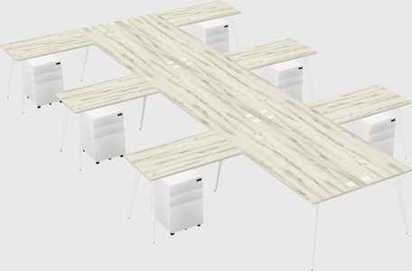 Shared l-shaped office desk system