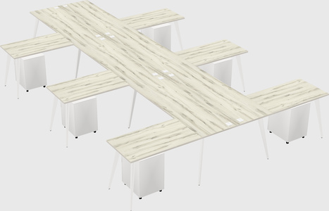 Shared l-shaped office desk system