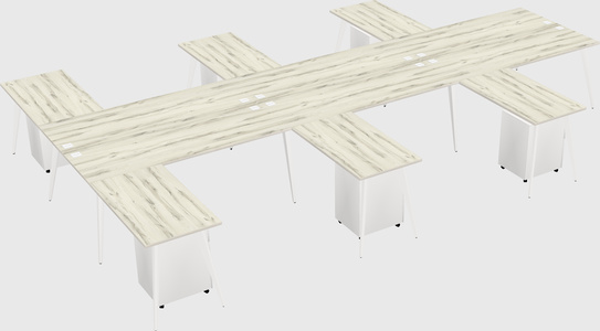 Shared l-shaped office desk system