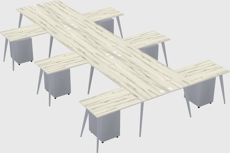 Shared l-shaped office desk system