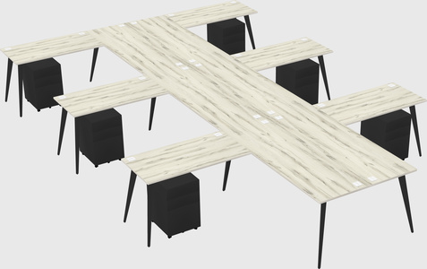 Shared l-shaped office desk system