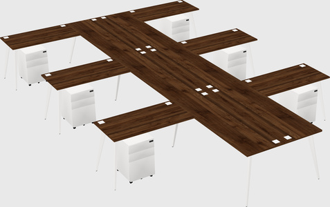 Shared l-shaped office desk system