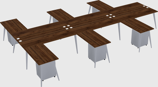 Shared l-shaped office desk system