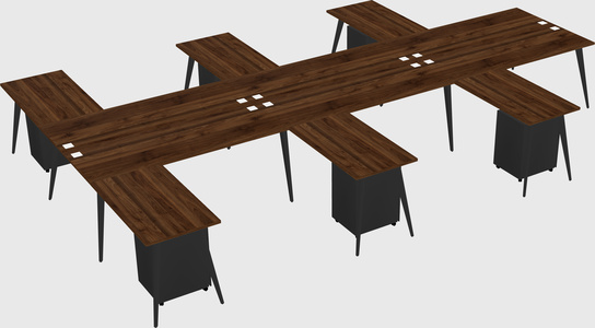 Shared l-shaped office desk system