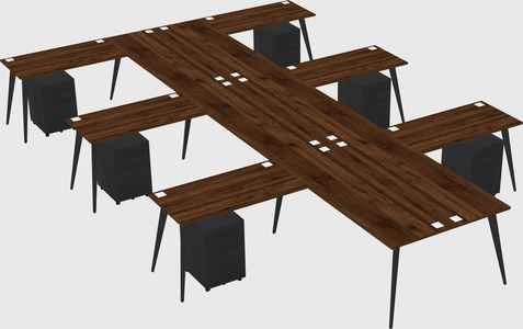 Shared l-shaped office desk system