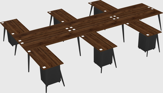 Shared l-shaped office desk system