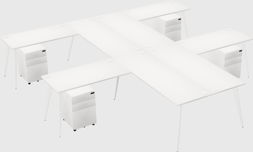 Shared l-shaped office desk system