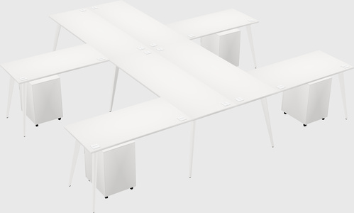 Shared l-shaped office desk system