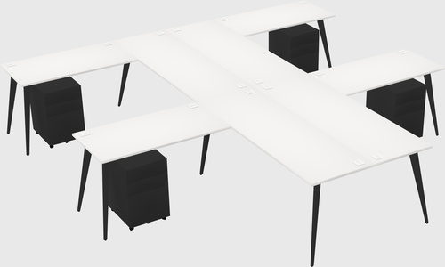 Shared l-shaped office desk system