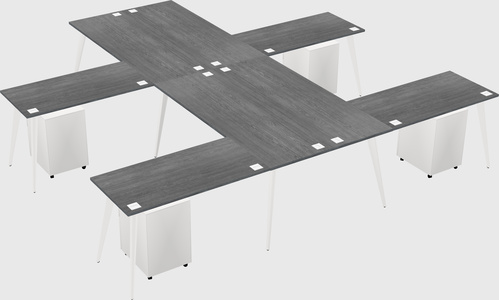 Shared l-shaped office desk system