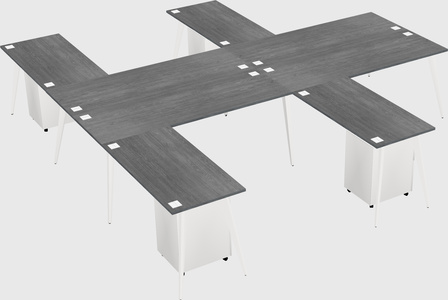 Shared l-shaped office desk system