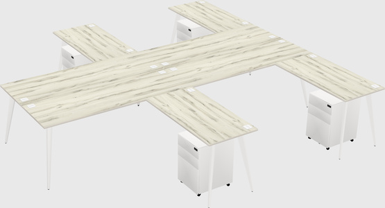 Shared L-shaped Office Desk System