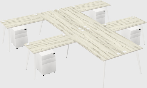 Shared l-shaped office desk system