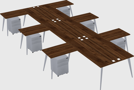 Shared l-shaped office desk system