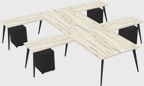 Shared l-shaped office desk system