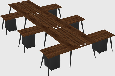 Shared l-shaped office desk system