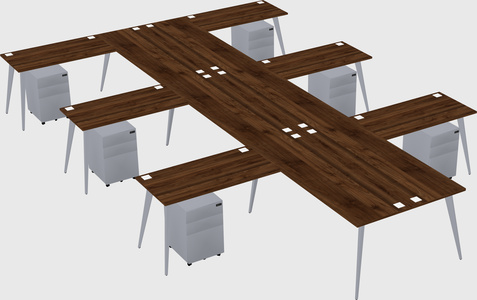 Shared l-shaped office desk system