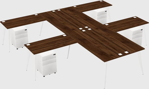 Shared l-shaped office desk system