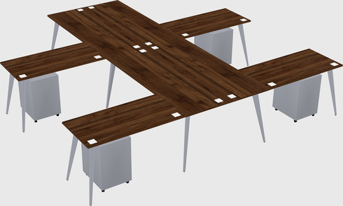 Shared l-shaped office desk system