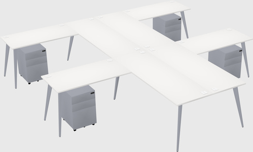 Shared l-shaped office desk system