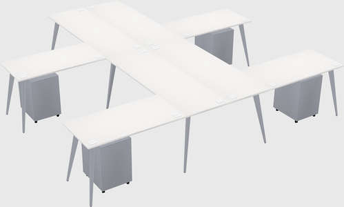 Shared l-shaped office desk system