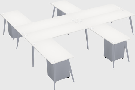 Shared l-shaped office desk system