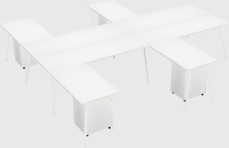 Shared l-shaped office desk system