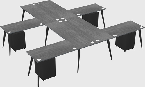 Shared l-shaped office desk system