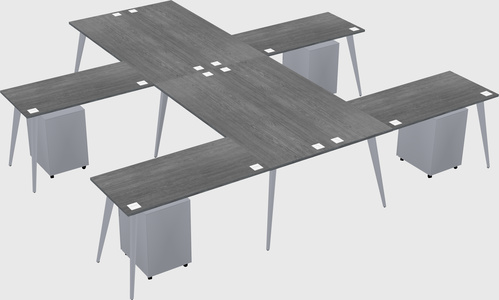 Shared l-shaped office desk system