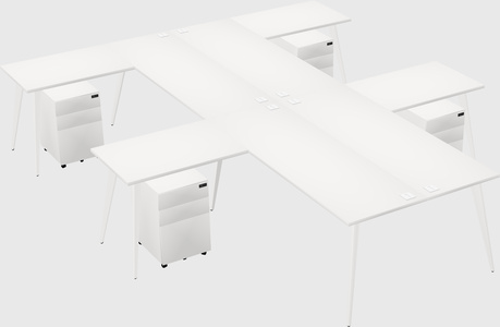 Shared l-shaped office desk system