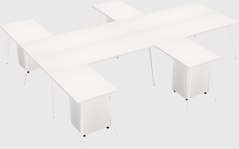 Shared l-shaped office desk system