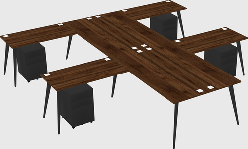 Shared l-shaped office desk system