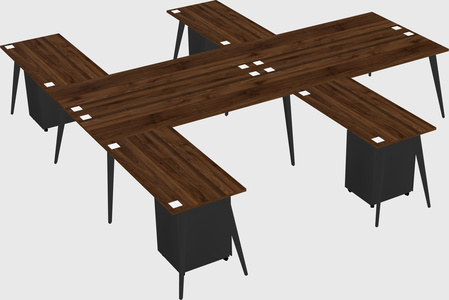 Shared l-shaped office desk system