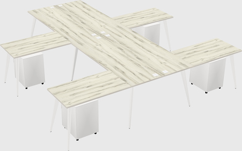Shared l-shaped office desk system
