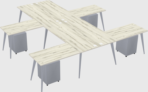 Shared l-shaped office desk system