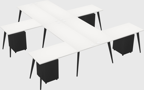 Shared l-shaped office desk system