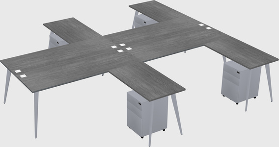 Shared L-shaped Office Desk System