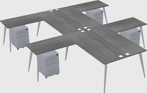 Shared l-shaped office desk system