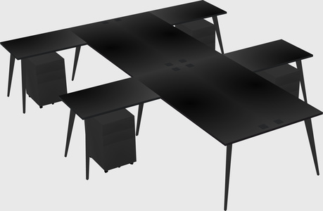 Shared l-shaped office desk system