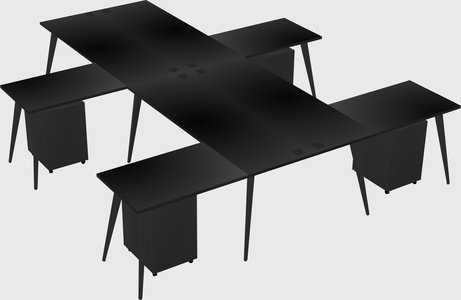 Shared l-shaped office desk system