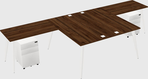Shared l-shaped office desk system