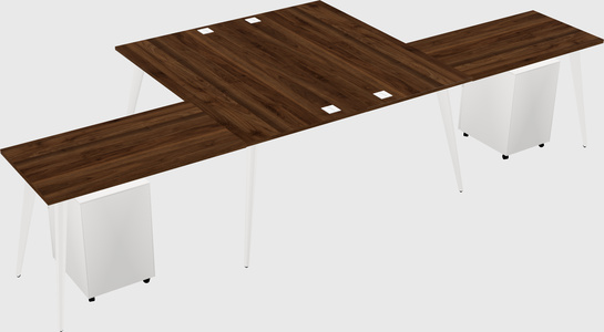 Shared l-shaped office desk system