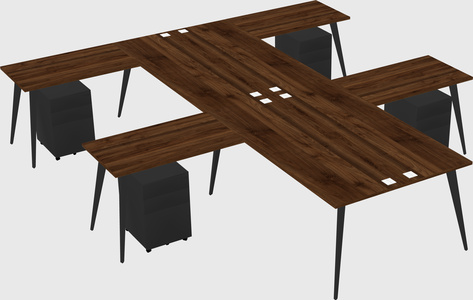 Shared l-shaped office desk system