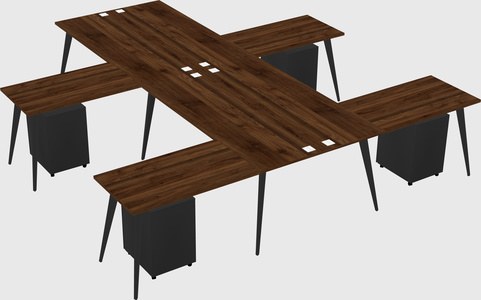 Shared l-shaped office desk system