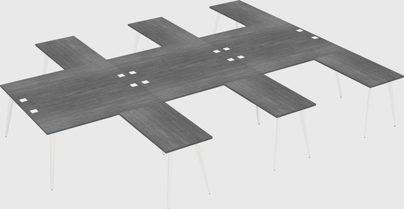 Shared l-shaped office desk system
