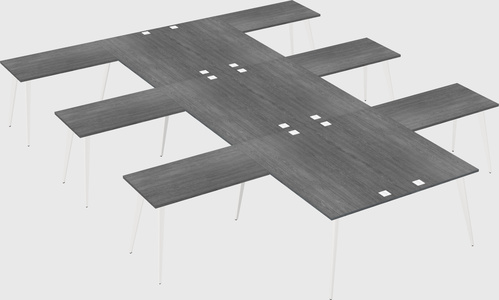 Shared l-shaped office desk system